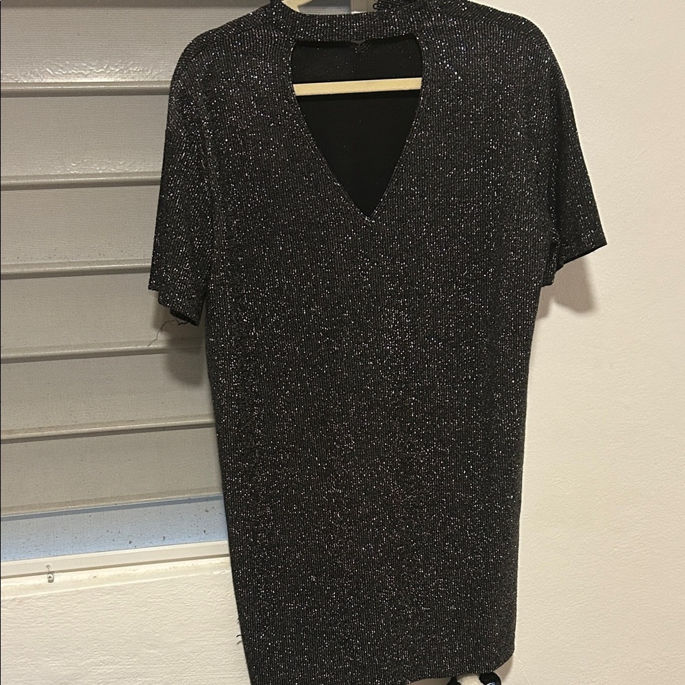 Zara Black Sparkle Mini Dress